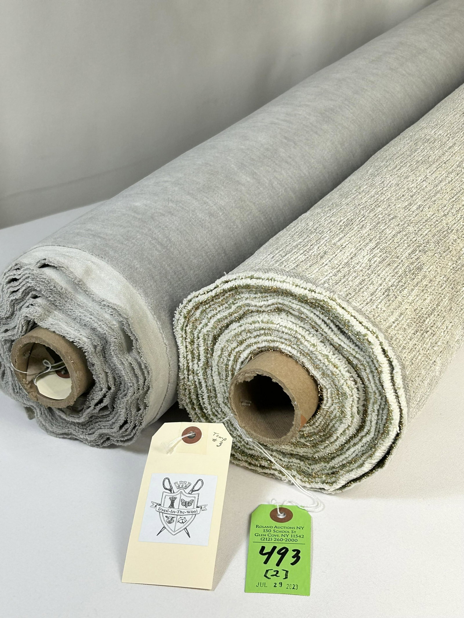 Rubelli's Chenille and Holland & Sherry Fabrics: 1) 12 1/4 yards of Rubelli's "Velle D'Oro" cotton and viscose soft chenille upholstery texture, Item # A 30085-006, color "Pietra", 51" width. The Italian textile is a beautiful blend of sandy colors 