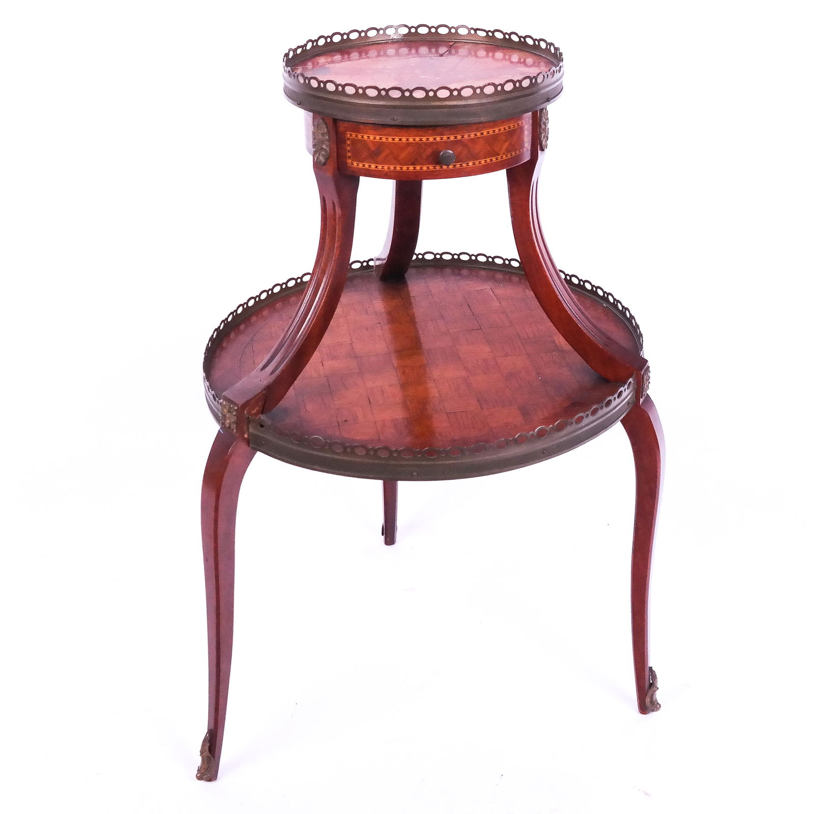 French Two-Tier Parquetry Stand (1 of 9)