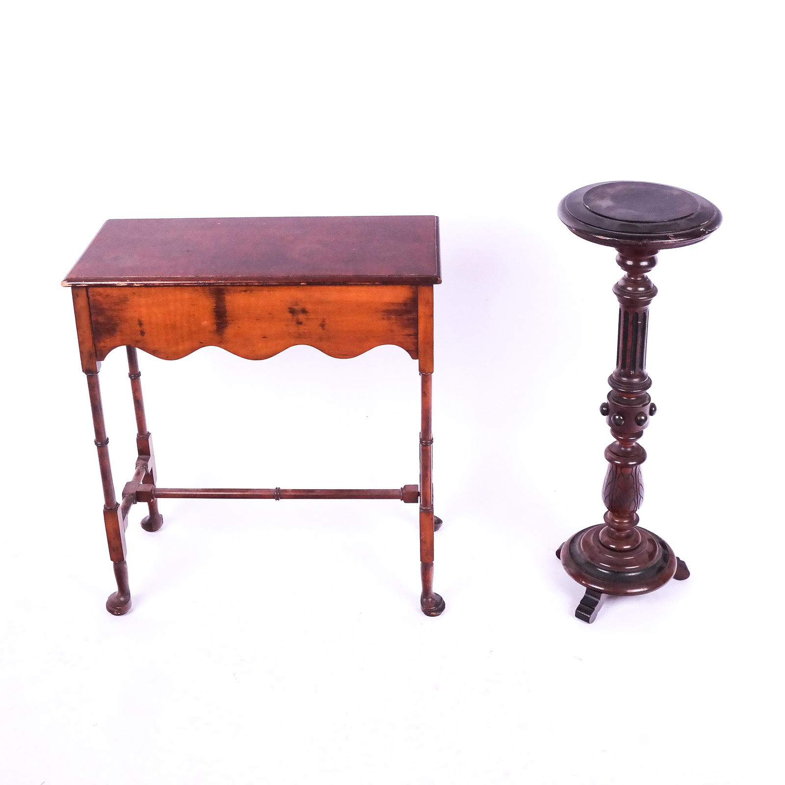 Victorian Pedestal Table & Queen Anne Table (1 of 7)