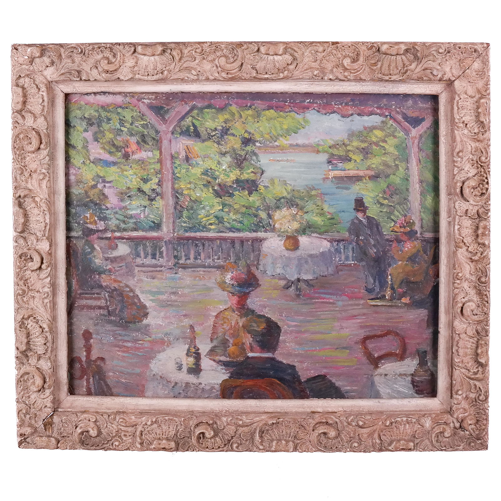 Impressionist-Style Dining Scene - 2-Sided Painting (1 of 15)