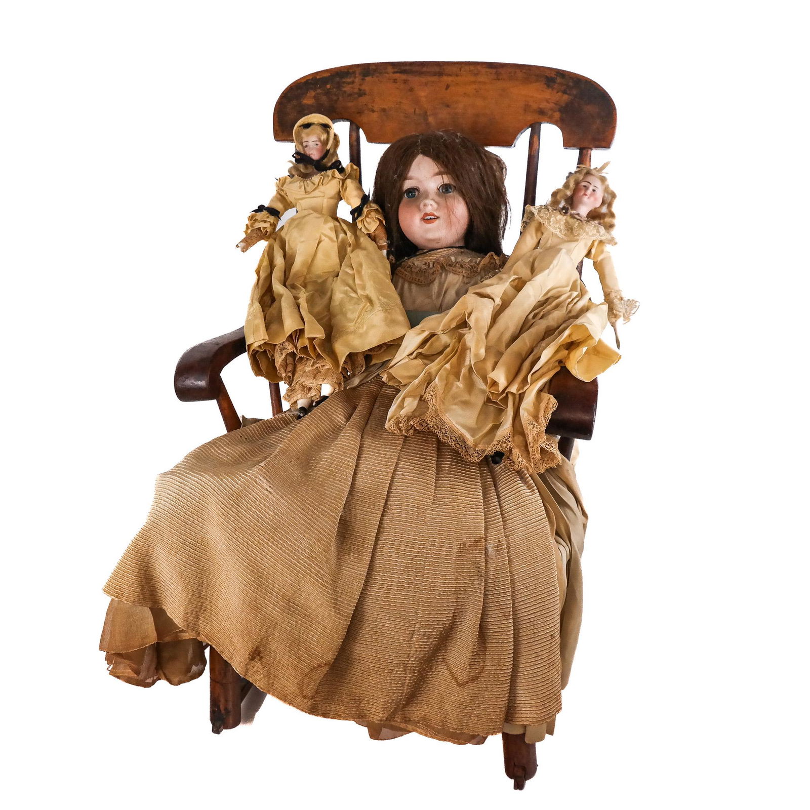 Three Porcelain-Headed Dolls in Period Dress (1 of 13)