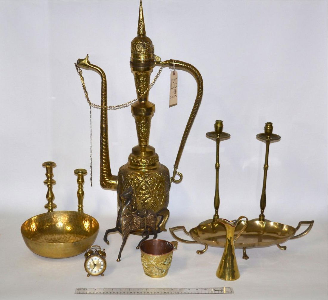 Group of Assorted Brass and Metal Items: Group of assorted items. From the Estate of Arthur Laurents.