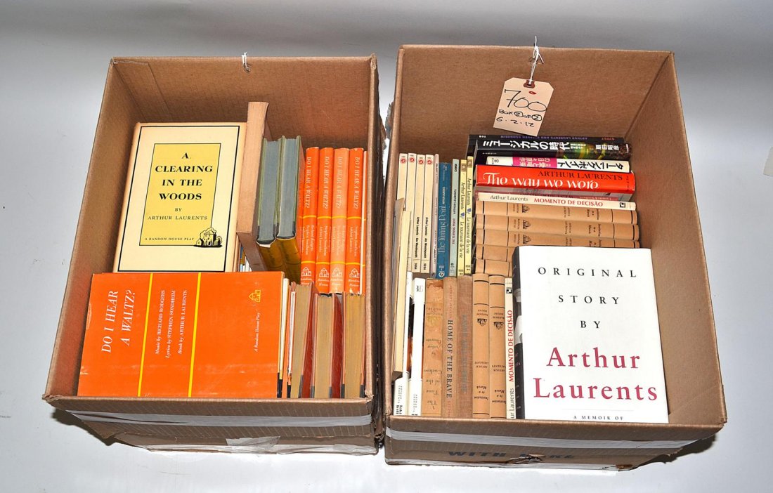 Book Lot: Arthur Laurents Multiples [70+ Books]: Multiple early editions in English with later translations in German, Portugese, Japanes, and others. English titles include: "Do I Hear a Waltz?", "Anyone Can Whistle", "A Clearing in the Woods", "We