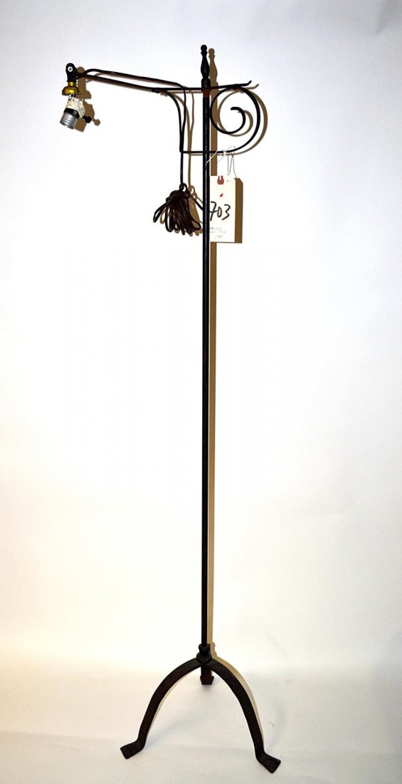 Wrought Iron Floor Lamp: Wrought iron floor lamp. From the Estate of Arthur Laurents.