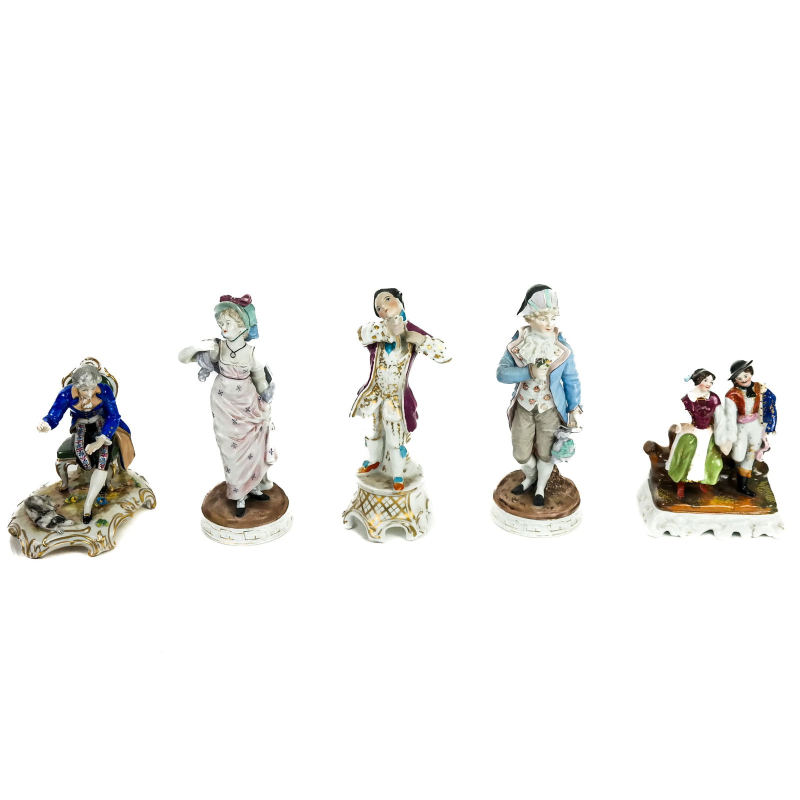 Group of 5 Continental Painted Porcelain Figures (1 of 11)