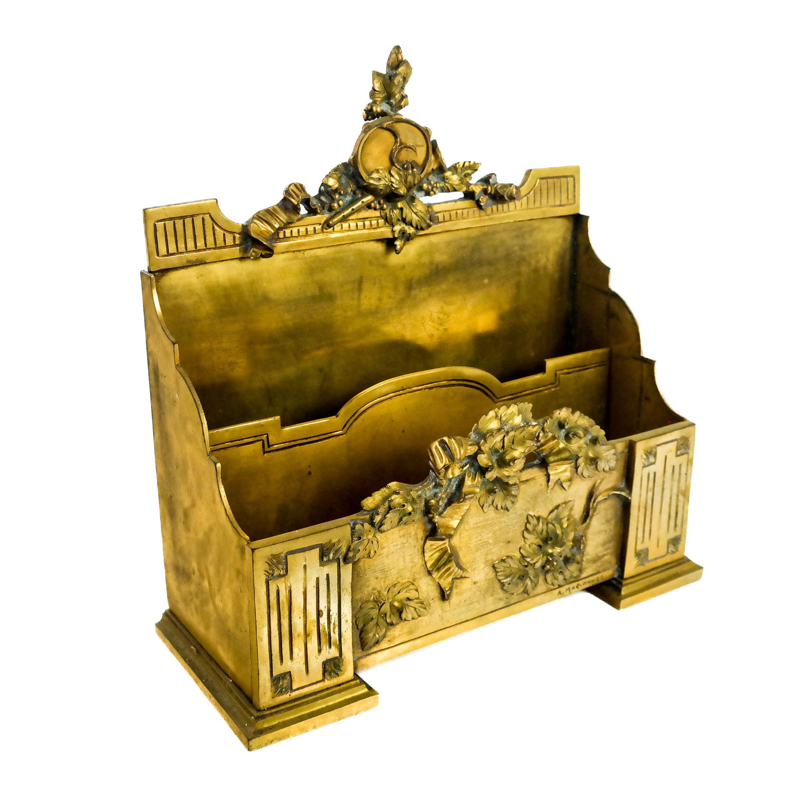 Neoclassical-Style Gilt Bronze Letter Rack/Stand (1 of 10)