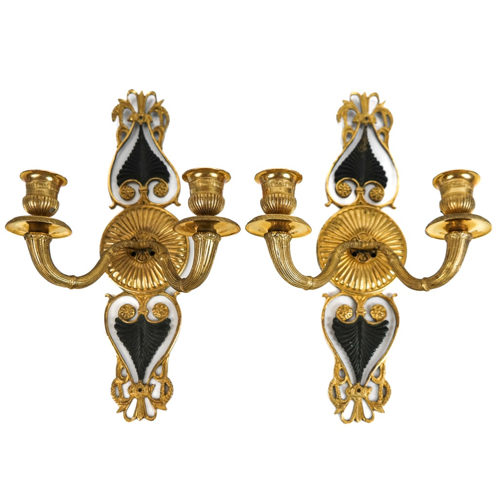 Pair of First Empire Two-Arm Bronze Dore Sconces (1 of 8)