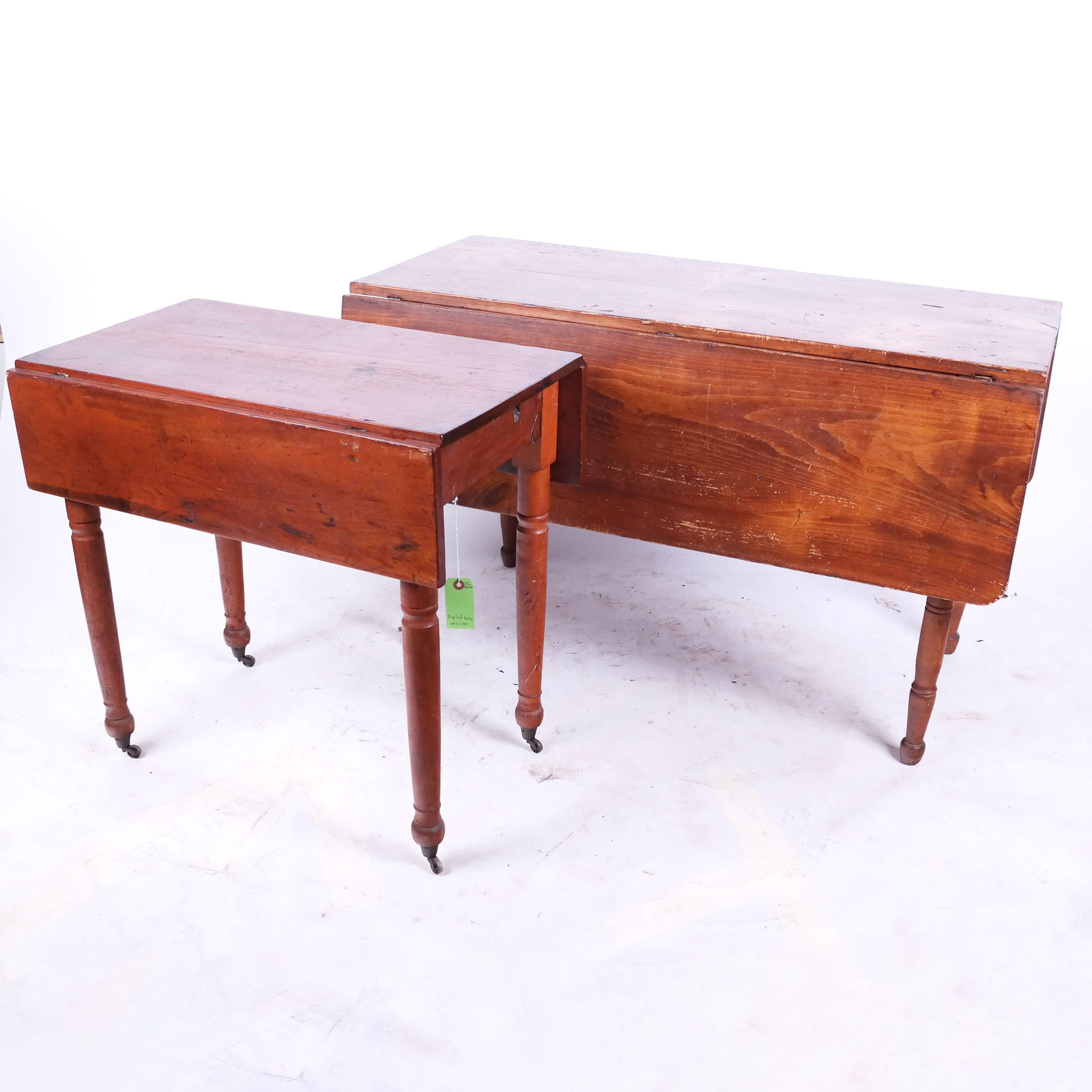 Two 19th C. American Stained Pine Dropleaf Tables (1 of 11)