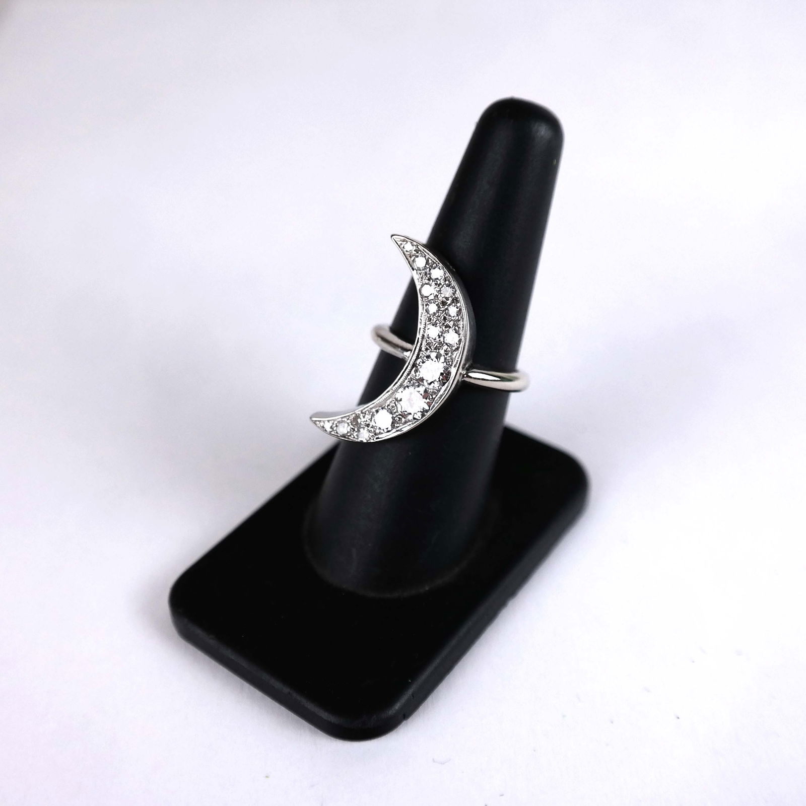 14K White Gold Crescent Moon Ring (1 of 7)
