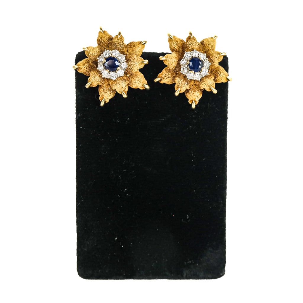 18K Tiffany & Co. Diamond & Sapphire Earrings (1 of 12)