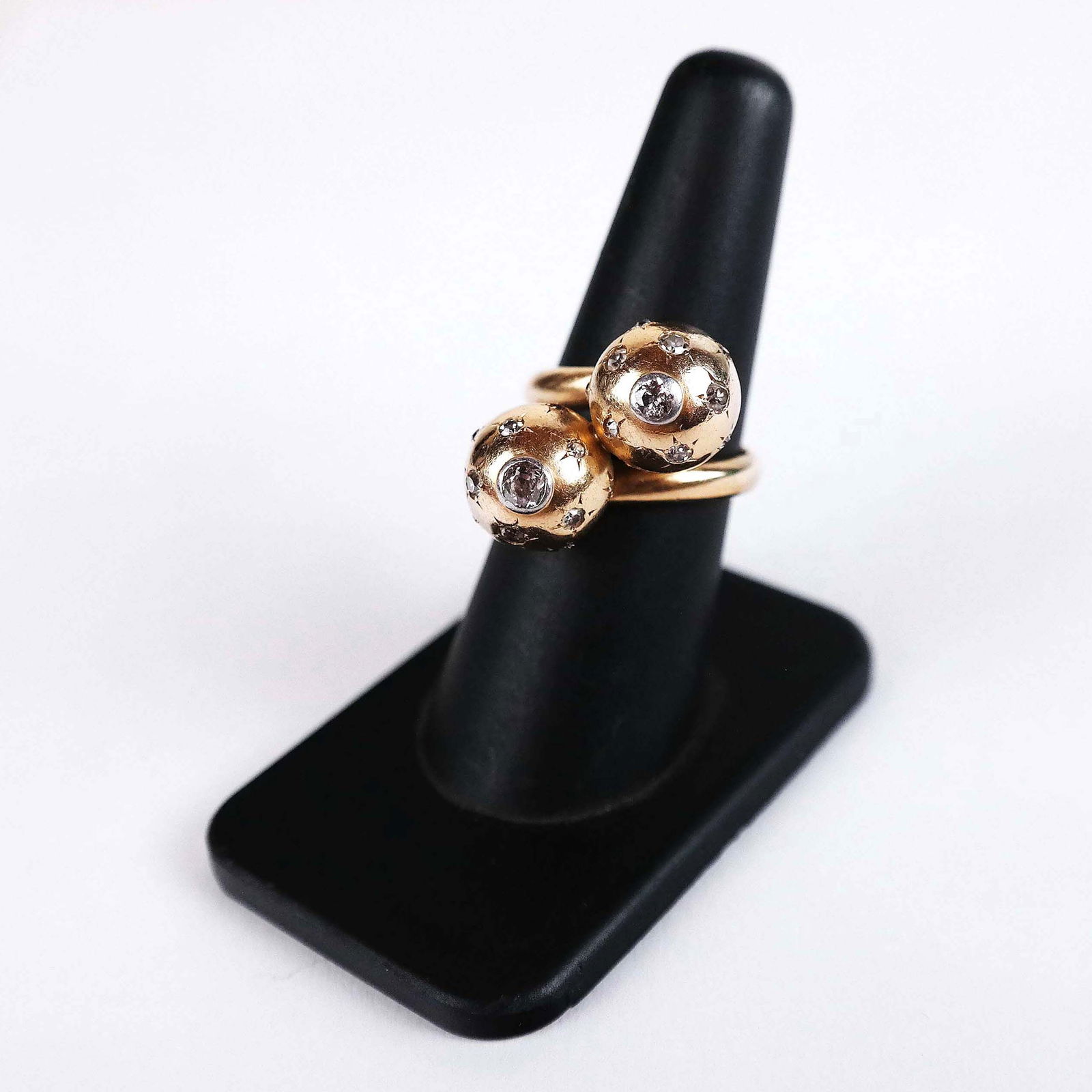 14K Yellow Gold & Diamond Ball Ring (1 of 8)