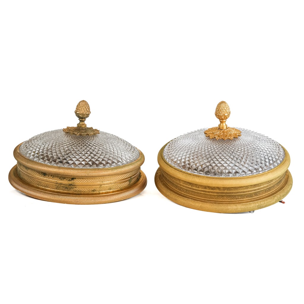 Pair of Bronze & Crystal Light Fixtures (1 of 6)