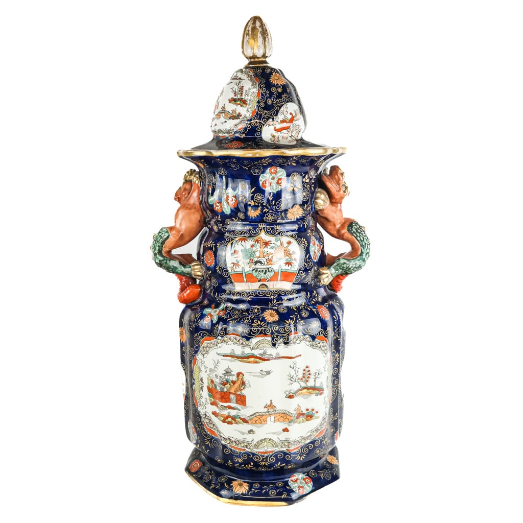 Asian-Inspired Large Antique Covered Urn (1 of 13)