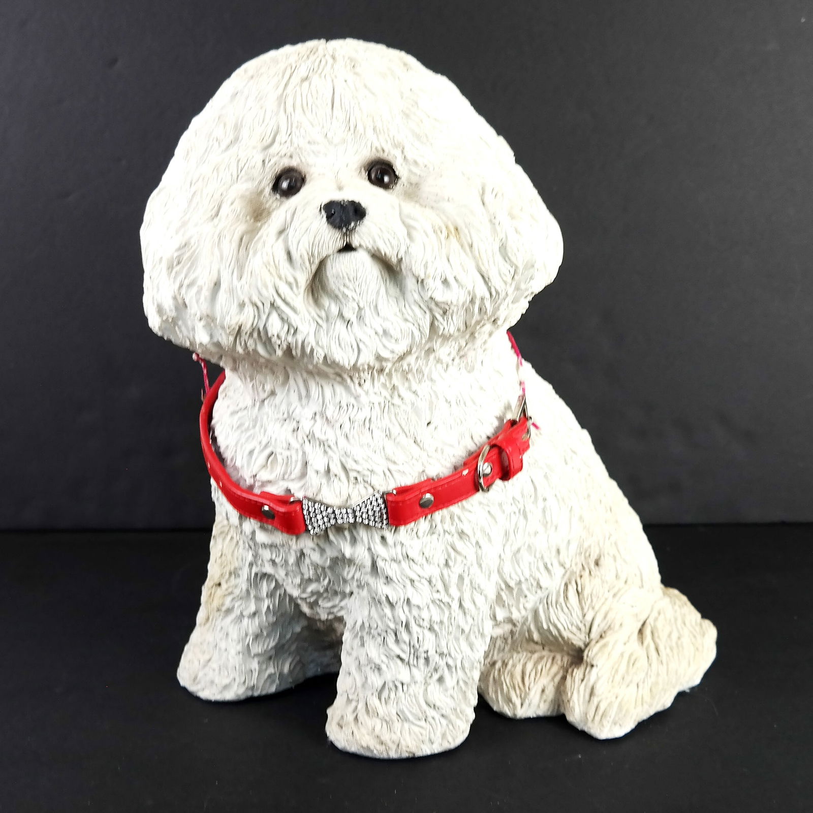Painted Ceramic Sculpture of a Bichon Frise (1 of 4)