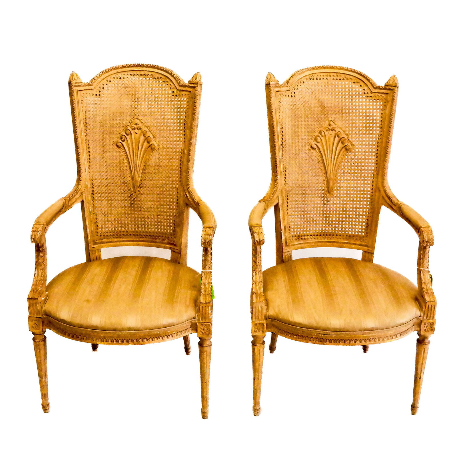 Pair of Louis XVI-Style Caned Armchairs (1 of 5)