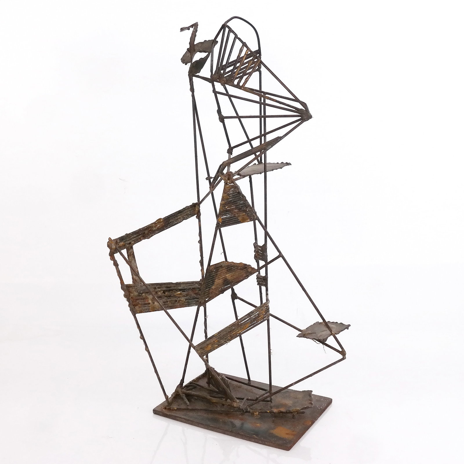 Jack Van DECKTER: Steel Sculpture: Jack Van Deckter (American, 1917-1996). Abstract steel sculpture. Van Deckter was a painter, sculptor, master engraver, author, NYU & Art Craftsmanâ€™s League professor with works in the Clevelan