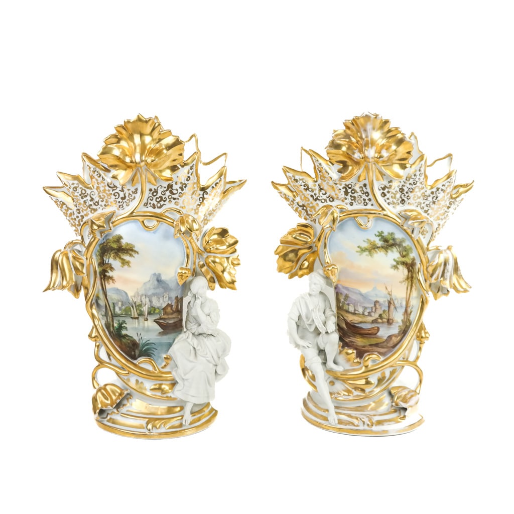 Pair of French Porcelain Flare Vases (1 of 11)