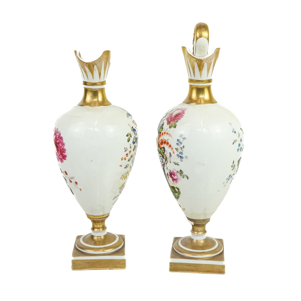Pair of French Porcelain Ewers "As-Is" (1 of 10)