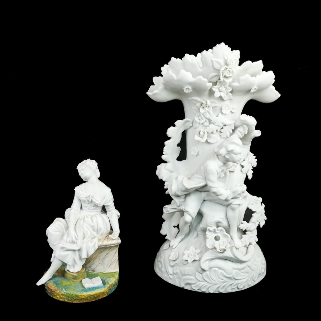 Two (2) Bisque Parian Porcelain Groups (1 of 8)