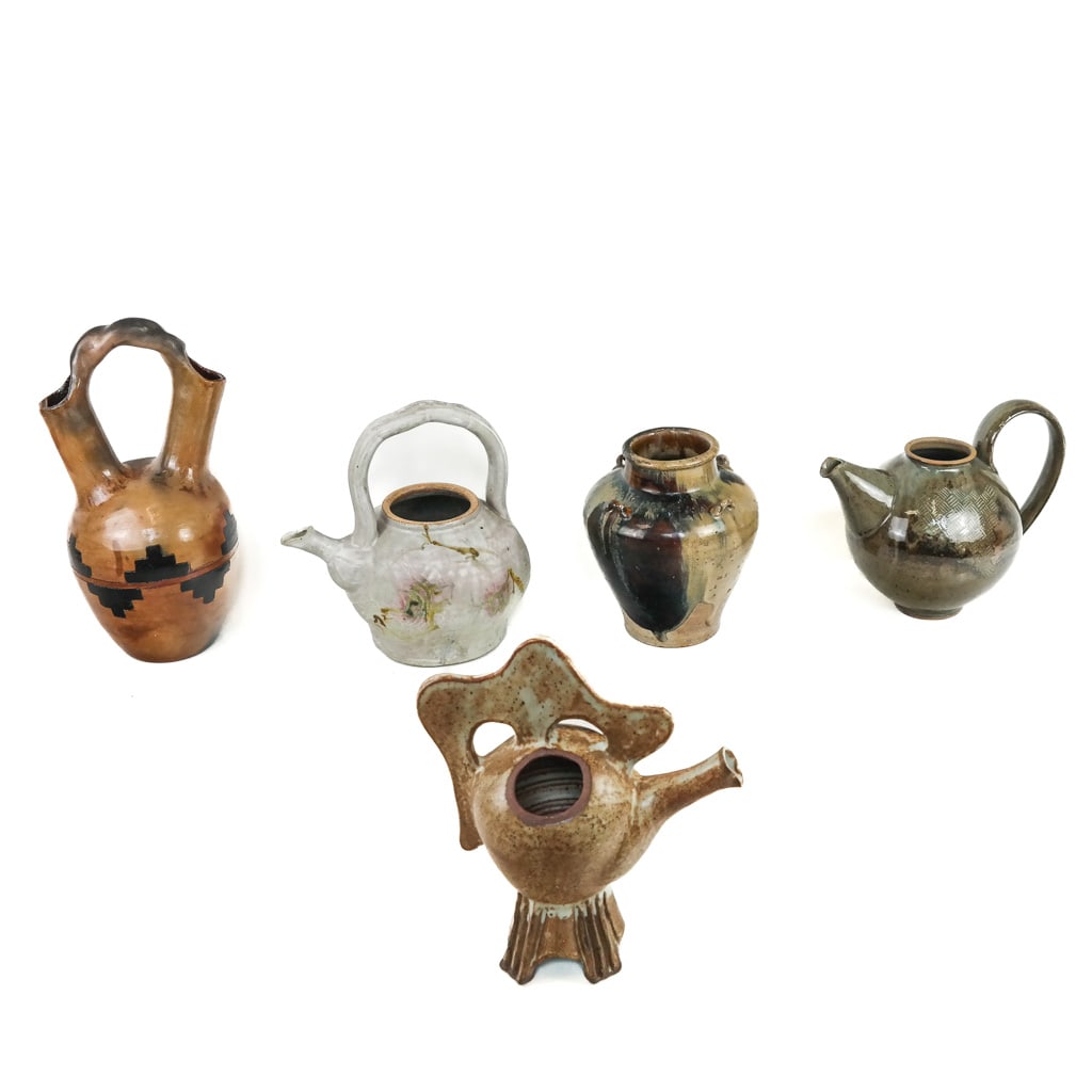 Five (5) Glazed Art Pottery Articles (1 of 13)