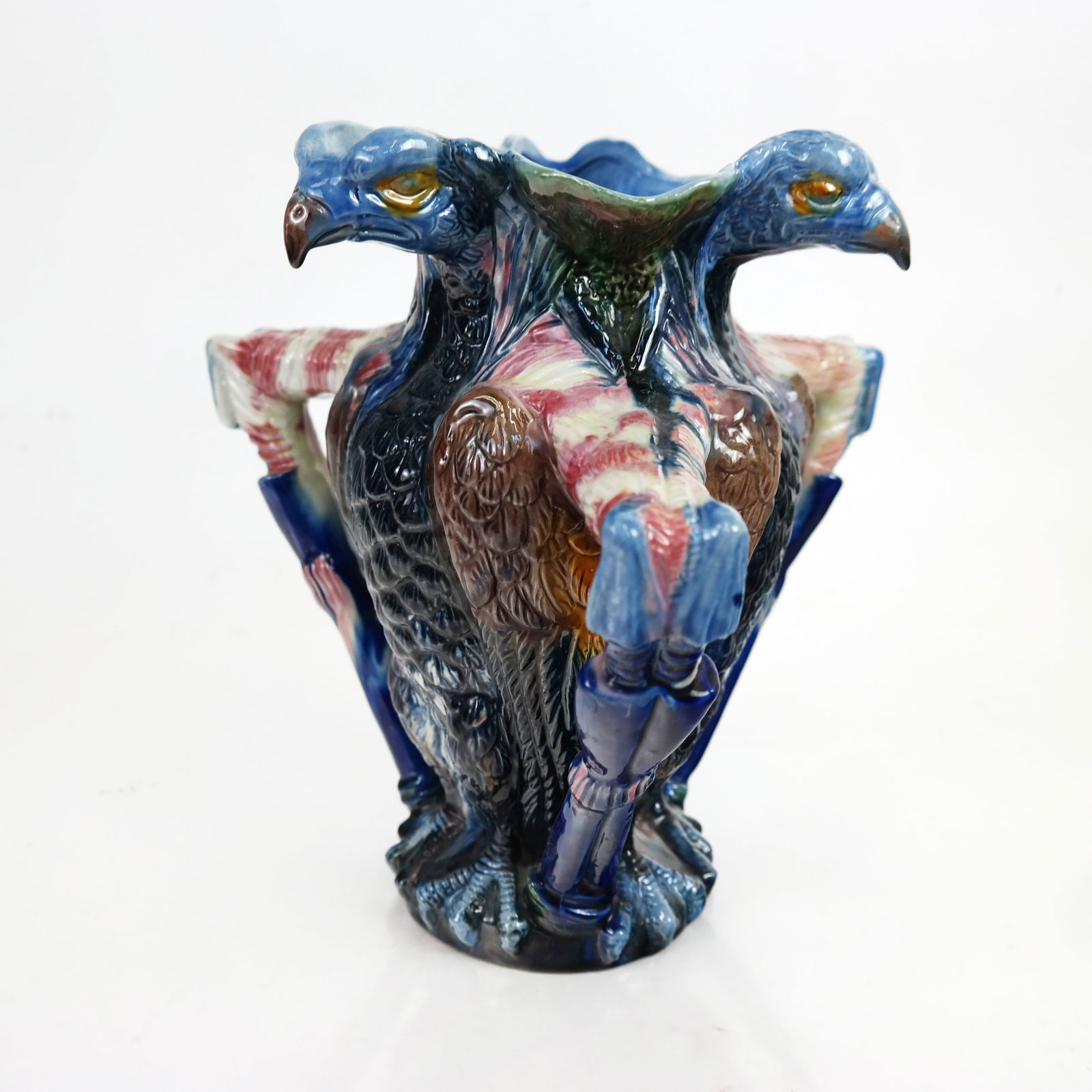 English Majolica 3-Handled Mug (1 of 9)