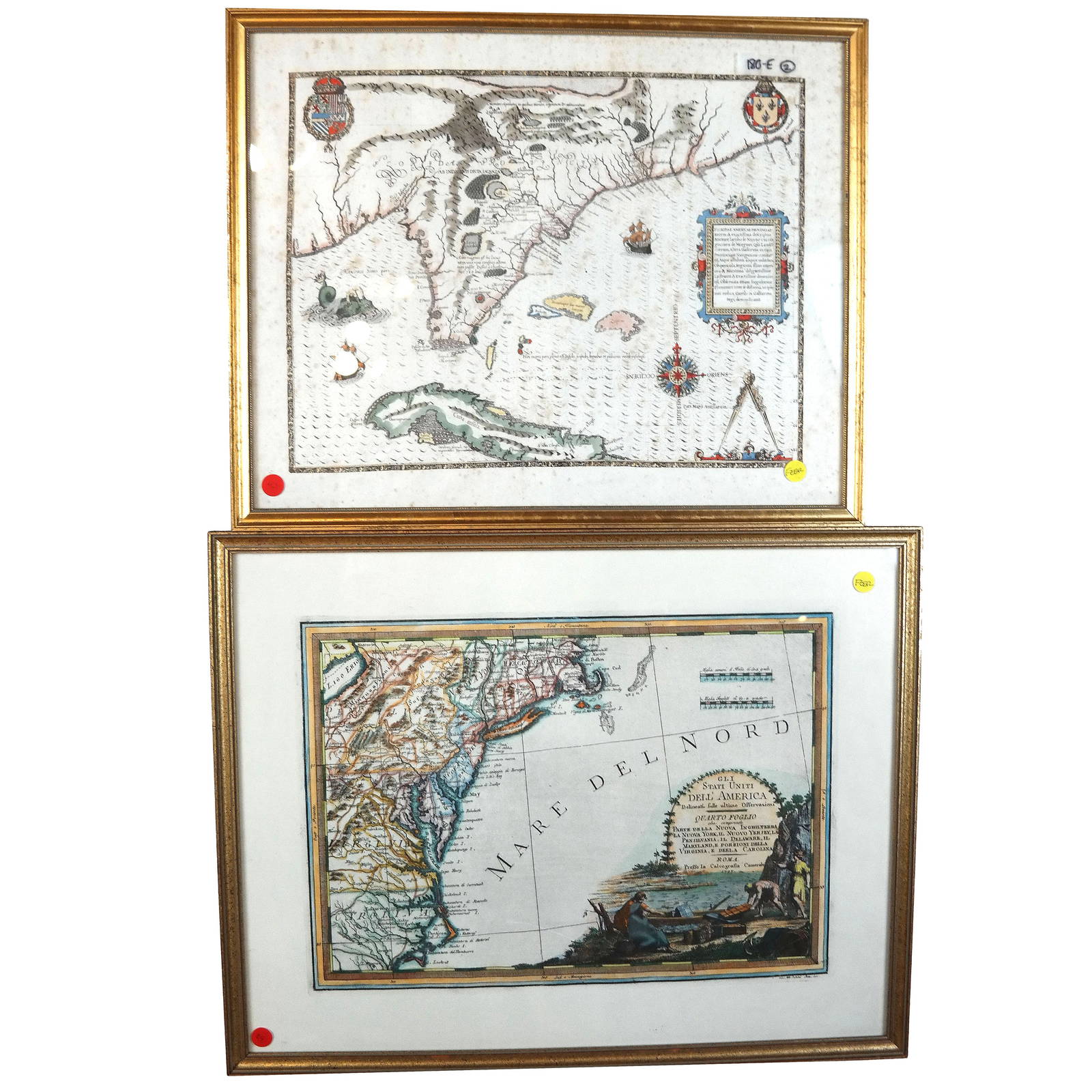 Two Vintage Reproduction Antique Maps Auction