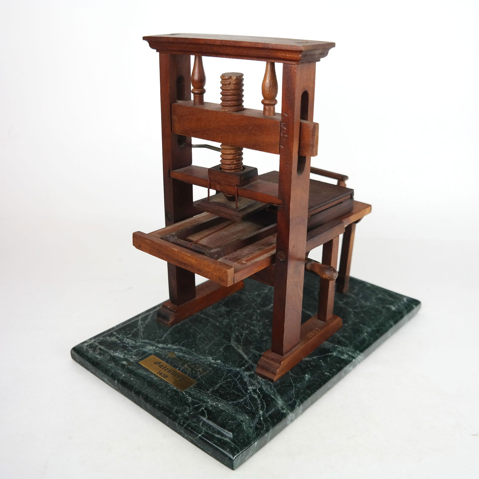 Miniature Wood Model of Printing Press (1 of 11)