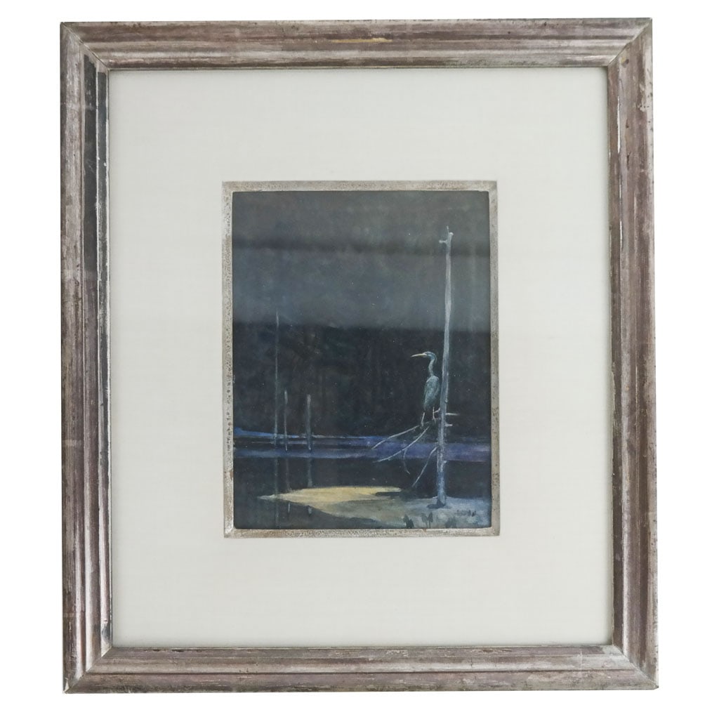 Thomas a. DALY: "Blue Heron" - W/C Painting (1 of 9)