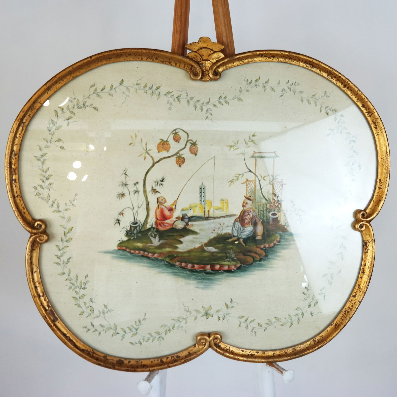 Framed Chinoiserie Painted Panel (1 of 6)