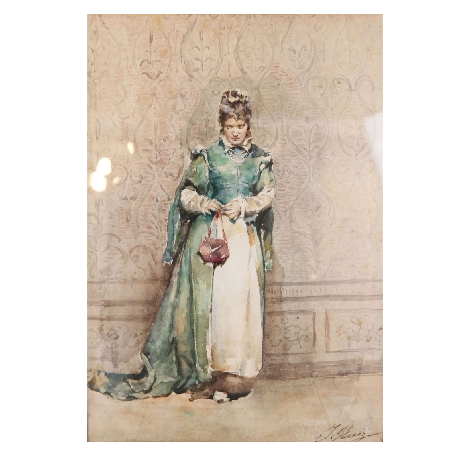 Victorian Watercolor - Interior Scene (1 of 8)