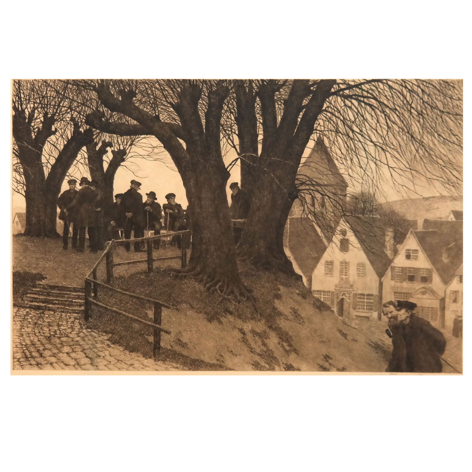 Franz HECKER: Etching With Linden Trees (1 of 8)