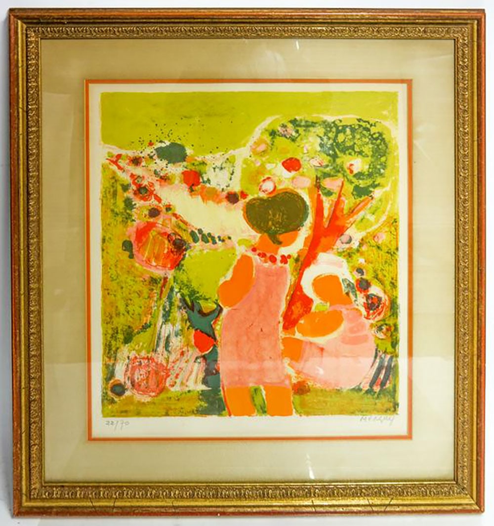 Expressionist-Style Print of Figures & Trees (1 of 4)