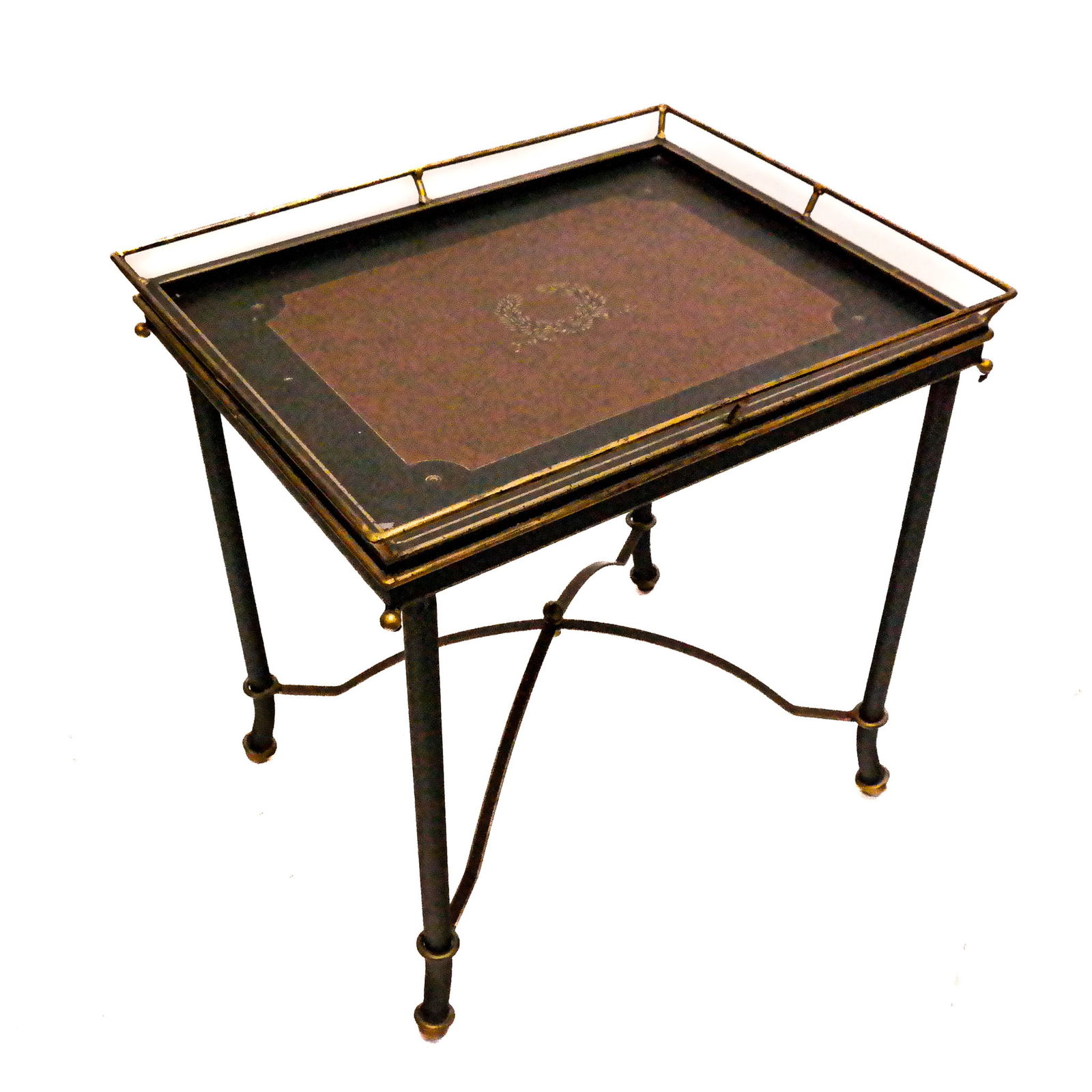 Neoclassical-Style Painted Tole Tray Top Table (1 of 8)
