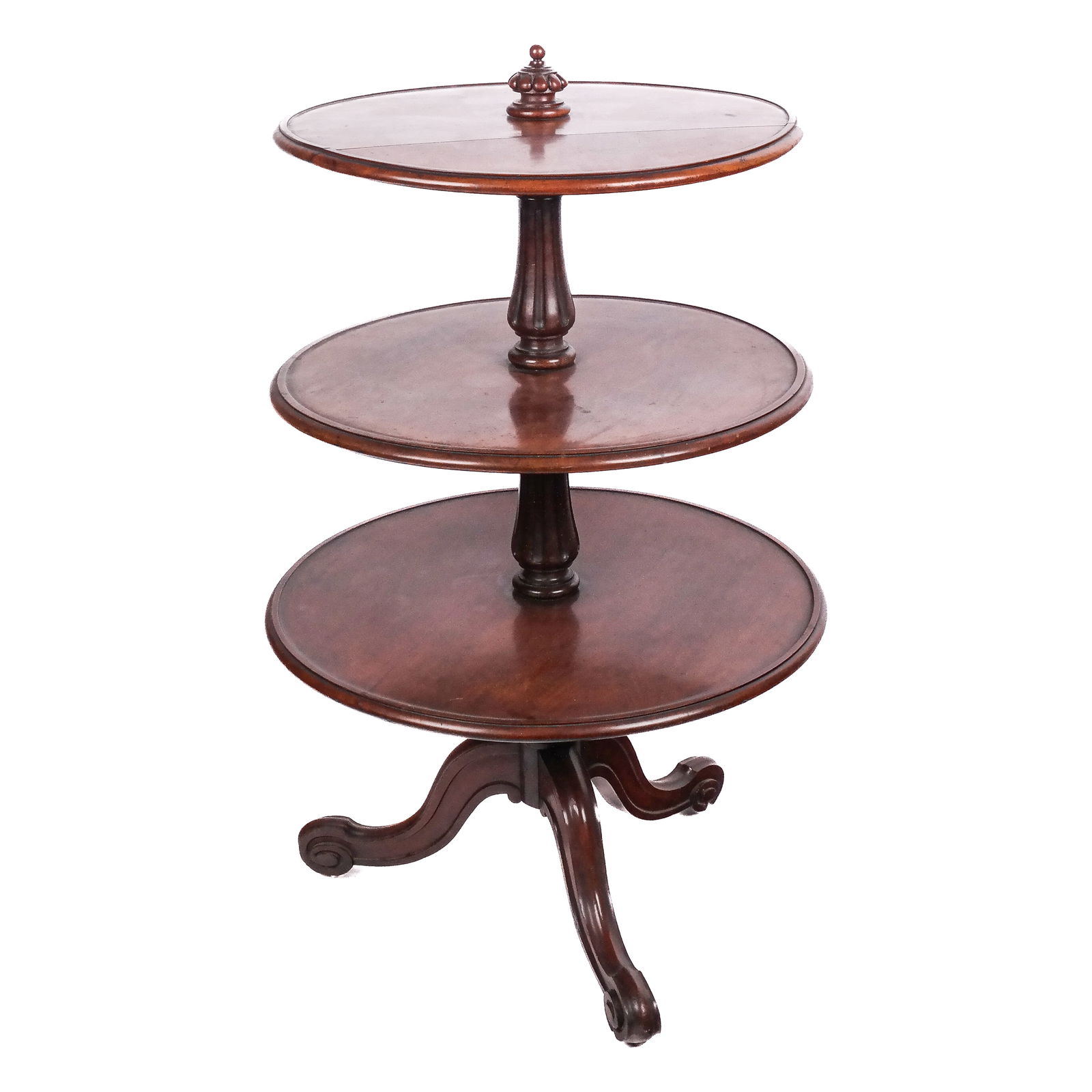 Antique Regency 3-Tier Tall Dumbwaiter Stand (1 of 10)