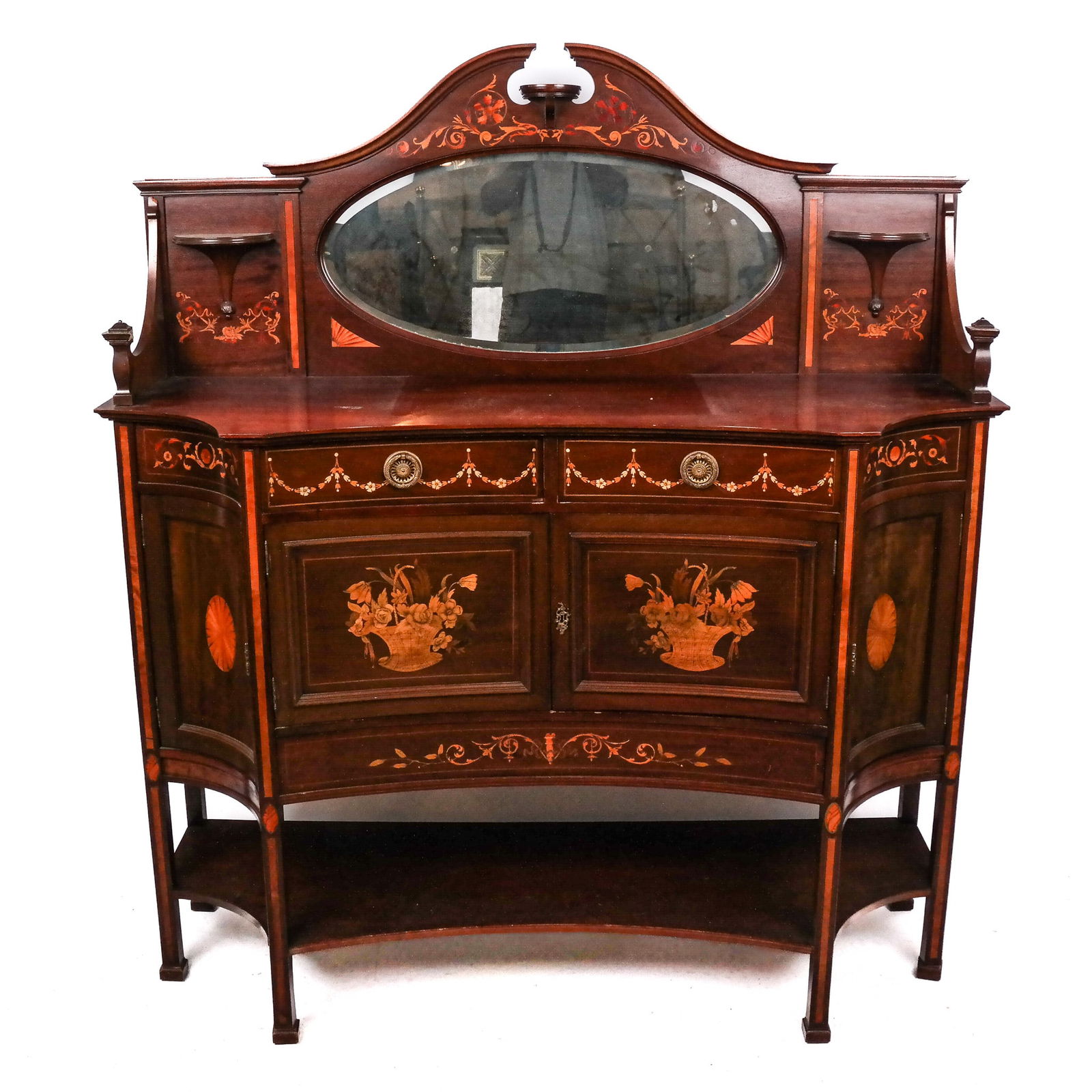 English Mahogany Decorated Sideboard Server (1 of 8)