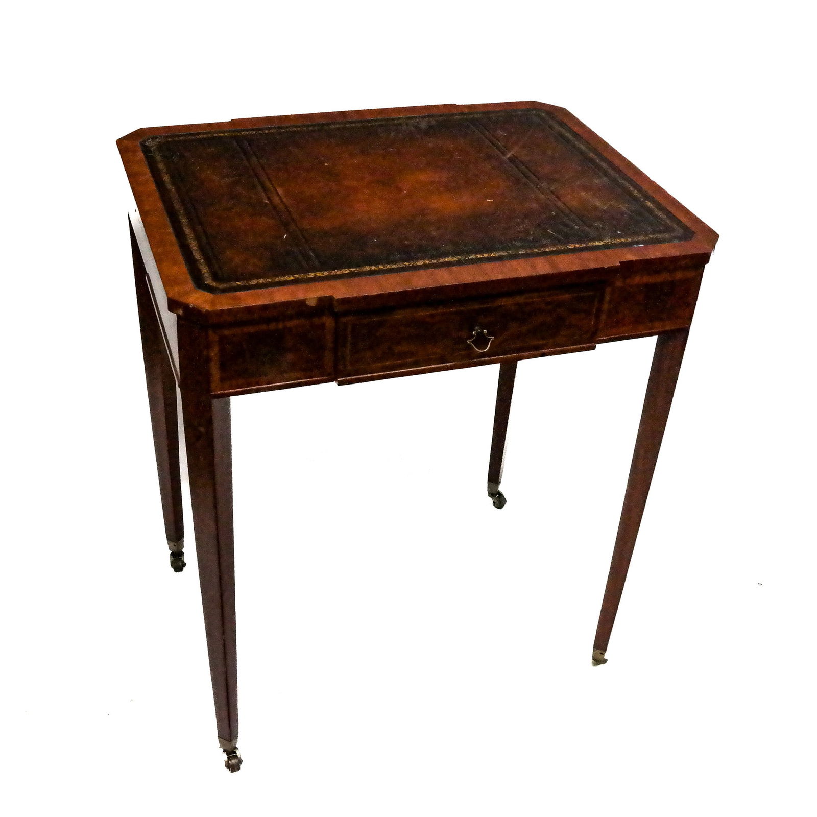 Regency-Style Inlaid Mahogany Writing Table (1 of 14)
