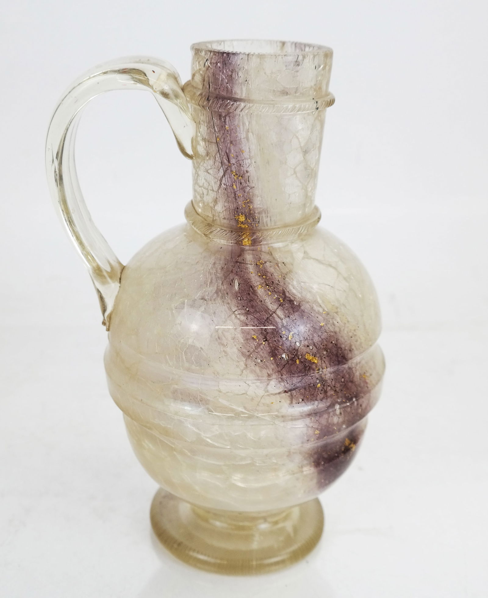 Imitation Rock Crystal Glass Handled Jug (1 of 6)