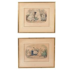 Pair of French Vintage Hand Colored Prints (1 of 10)