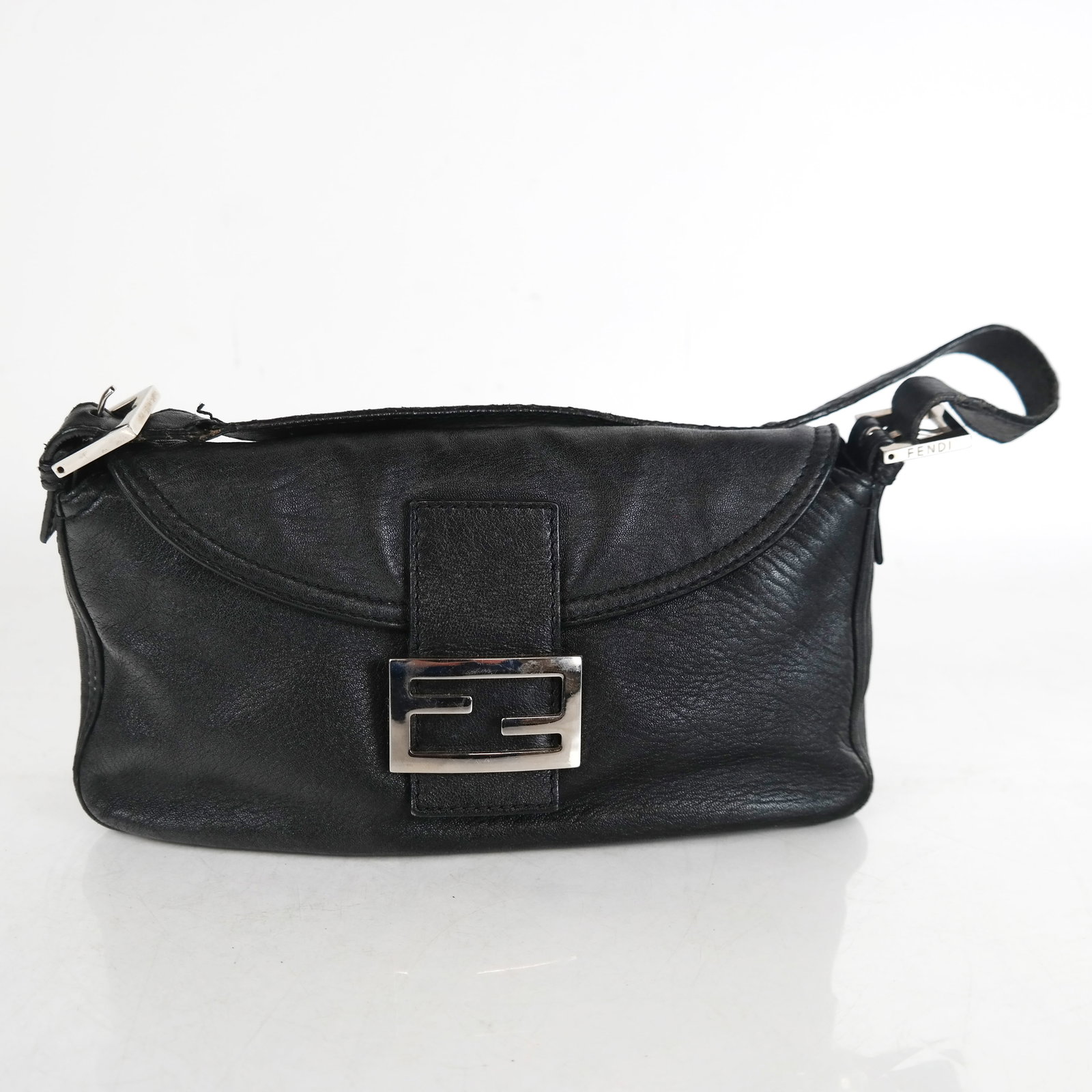 Fendi Black Leather Baguette: Fendi black leather baguette.