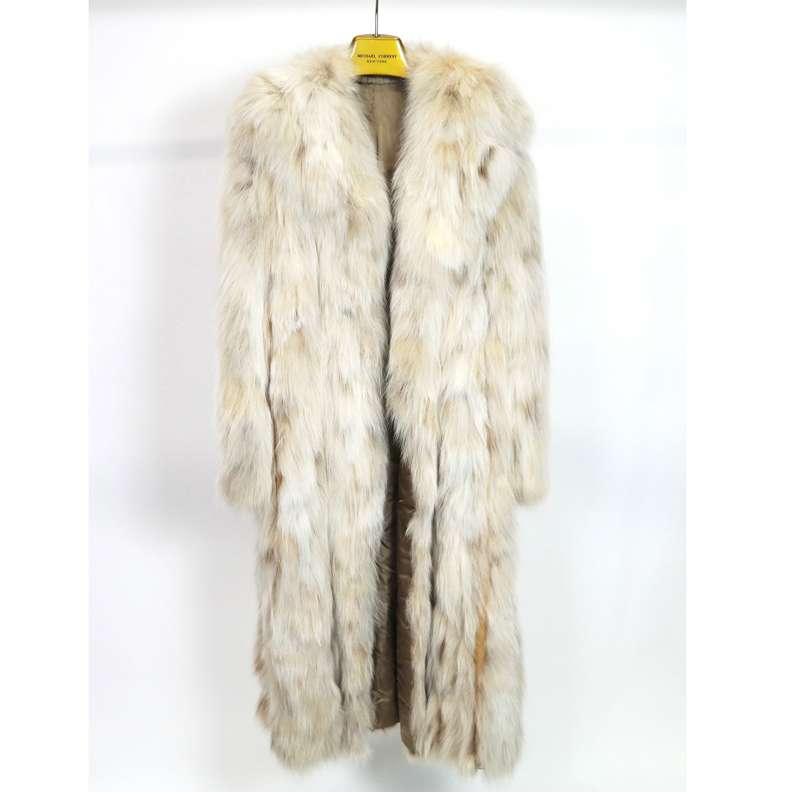 Cream Colored Full Length Lynx Fur Coat (1 of 10)