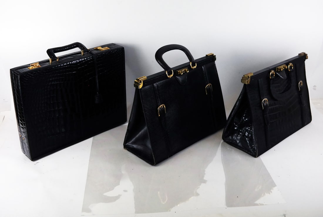 Three Lederer de Paris Black Bags (1 of 11)