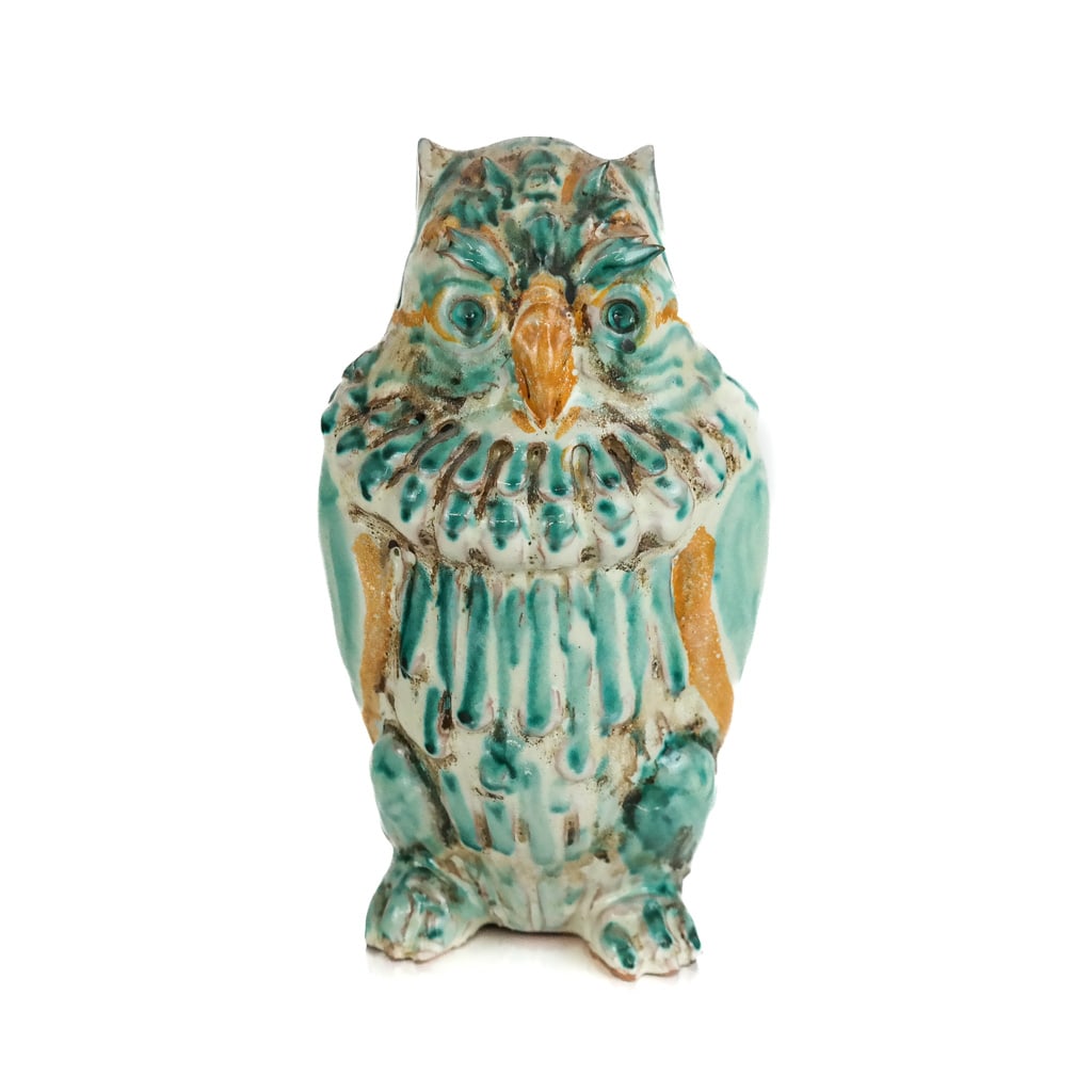 Ceramic Glazed Sculpture of an Owl (1 of 6)