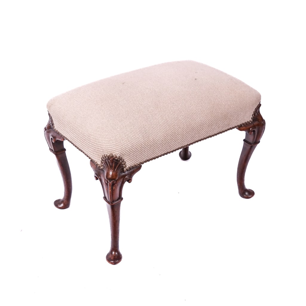 Queen Anne-Style Walnut Bench (1 of 6)