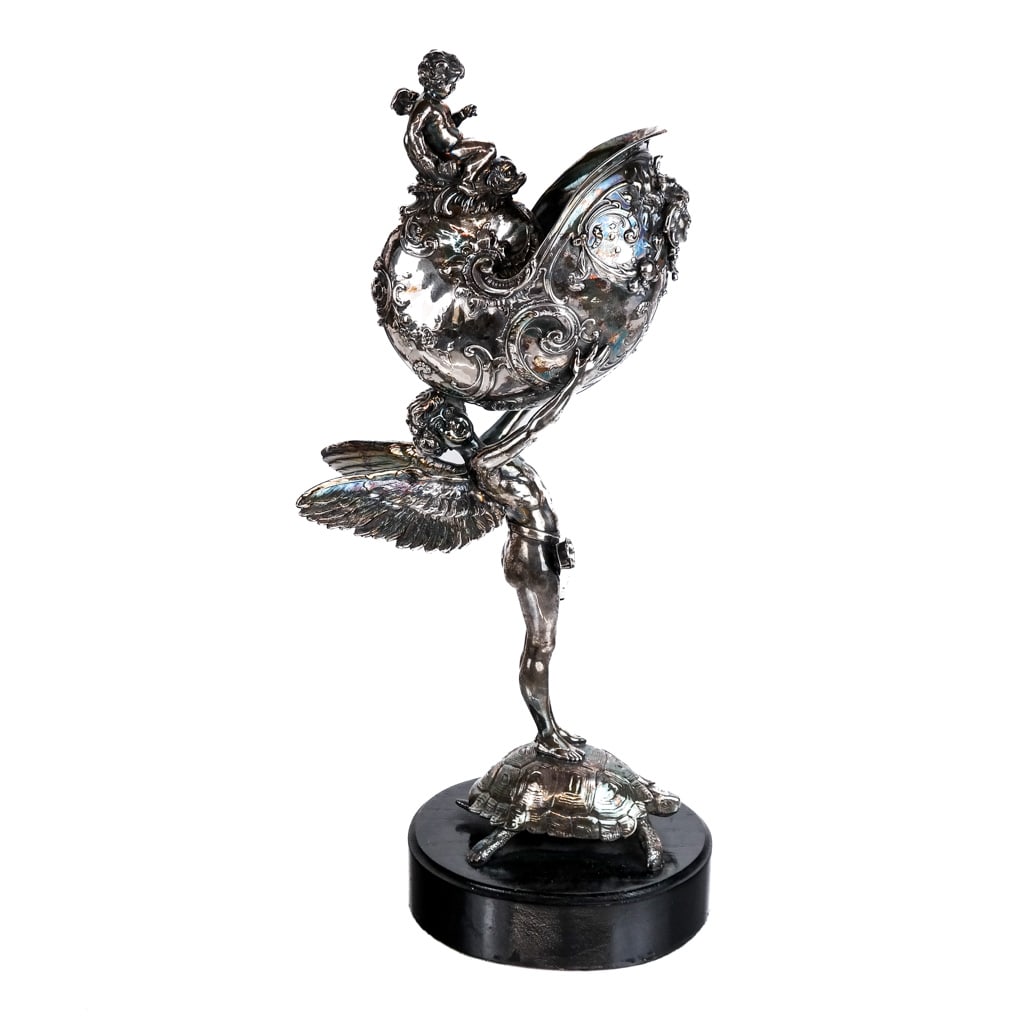 Tall Franz von Stuck Silver Plate Nautilus Cup (1 of 15)