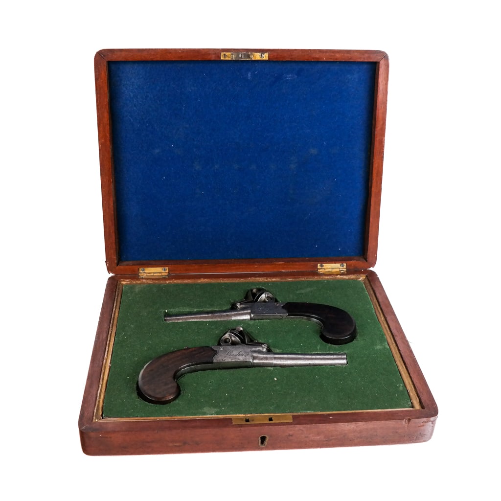 Antique Cased Pair of English Dueling Pistols (1 of 15)
