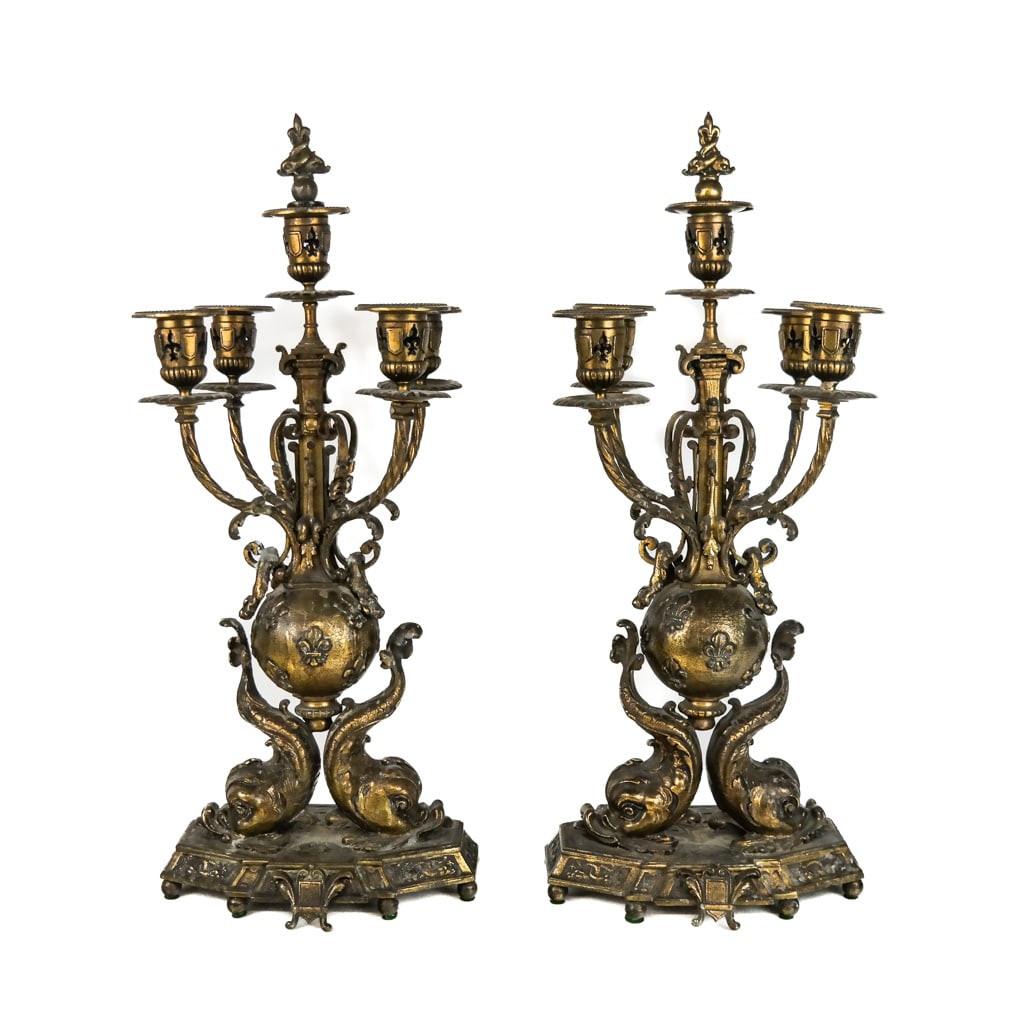 Pair of Continental Baroque Revival Candelabra (1 of 10)