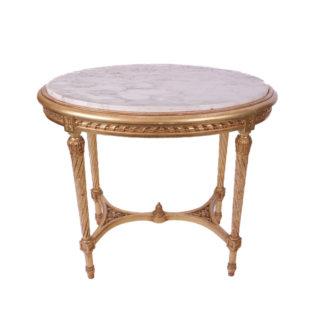 19th C. Oval French Marble Inset Table (1 of 12)