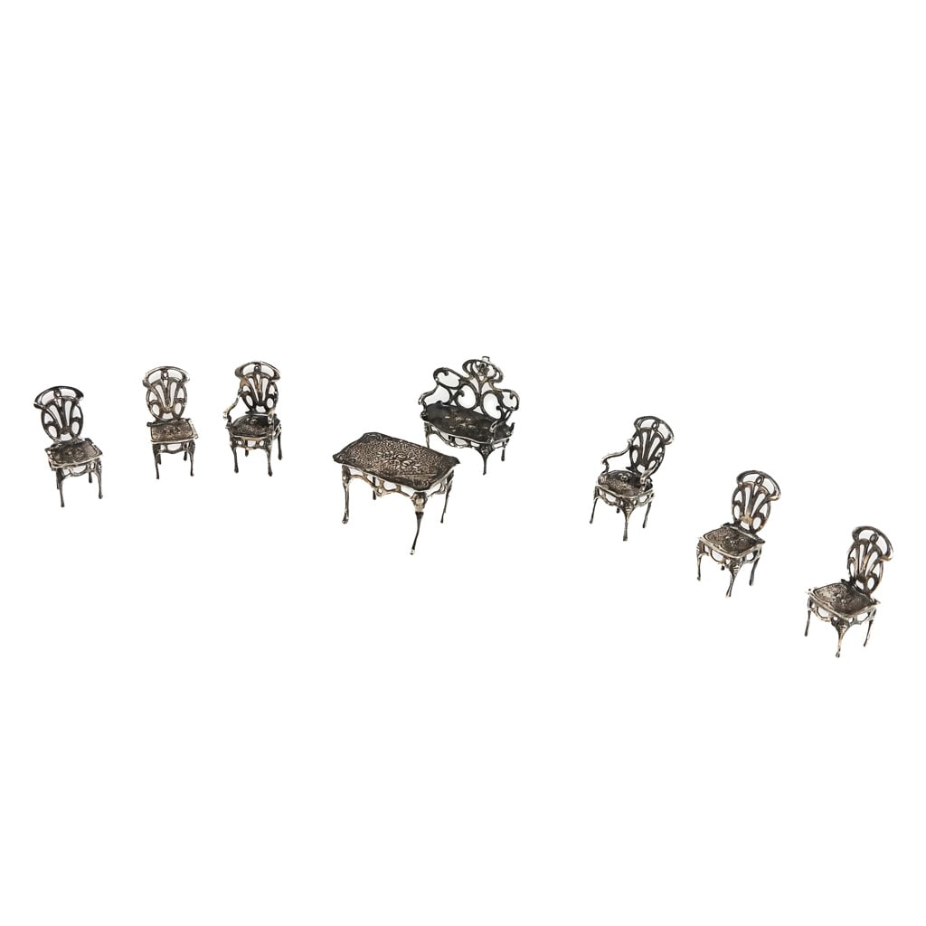 Continental Silver Miniature 8-Piece Salon Set (1 of 10)