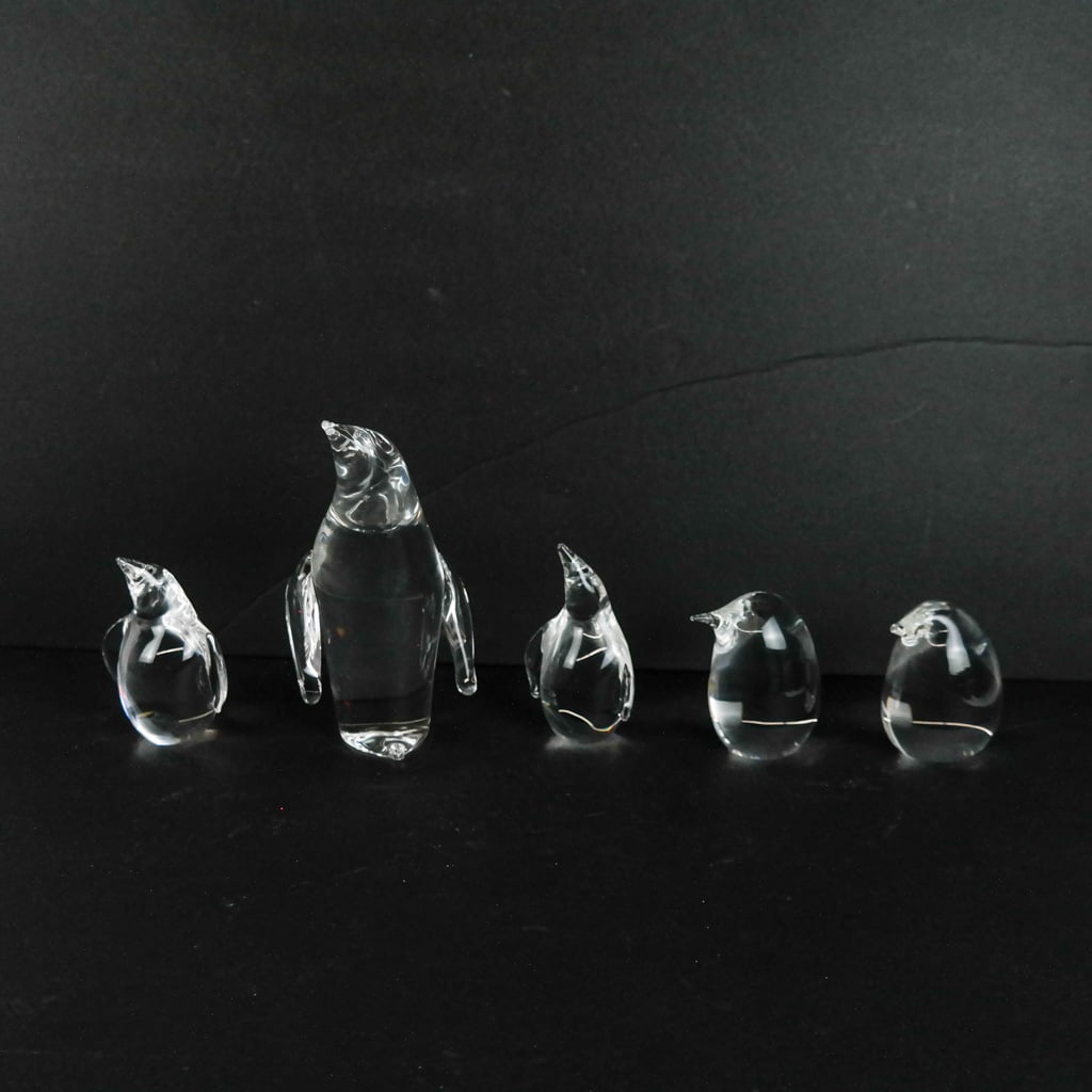 Steuben Clear Glass Bird Sculptures (5) (1 of 7)