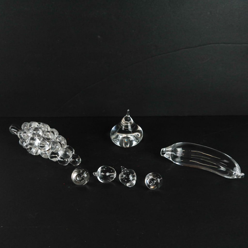Steuben Clear Glass Group of Fruit (7) (1 of 7)